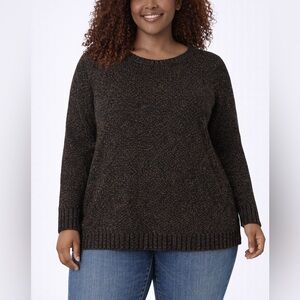 Golden Touch Textured Knit Sweater – Size XL